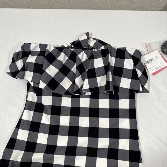 NWT $165 Kate Spade NY‎ [ Small ] Shoreside Plaid Ruffle One Piece Swimsuit - Picture 4 of 11